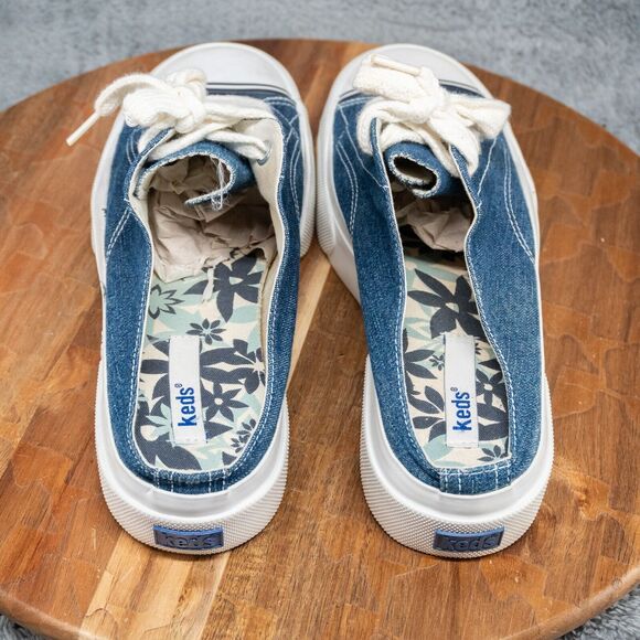 Keds Ventura Lace Up Open Back Sneaker Shoe Womens Size 9 WF23480M Blue White - Picture 5 of 7